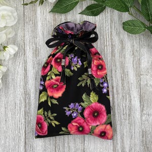 Silk Lined Tarot Bag/ Custom Tarot bag/ Keepsake Bag / Drawstring Bag / Oracle Bag / Crystal Bag / Gift Bag / Tarot Pouch / Cosmetic Bag