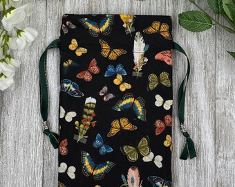 Feather Tarot Bag/ Custom Tarot Pouch/ Keepsake Bag / Drawstring Bag / Oracle Bag / Crystal Bag / Tarot Pouch / Cosmetic Bag