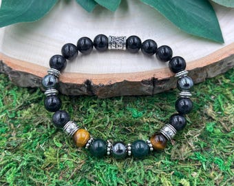 Protection Grounding Crystal Bracelet, 8mm Crystal Bracelet, Stretch Bracelet, Crystal Jewelry, Gemstone Bracelet, Stretchy Crystal Bracelet