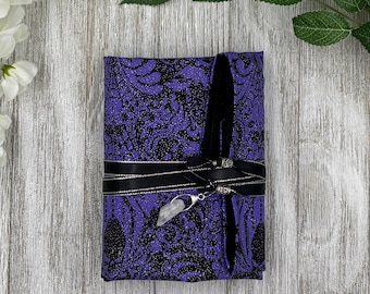 Reversible Cotton Lined Tarot Wrap/ Witchy Tarot Wrap / Tarot Supplies / Tarot Deck Storage / Tarot Cloth / Tarot Supplies / Altar