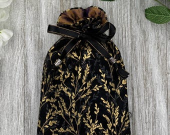 Silk Lined Tarot Bag/ Custom Tarot bag/ Keepsake Bag / Drawstring Bag / Oracle Bag / Crystal Bag / Gift Bag / Tarot Pouch / Cosmetic Bag