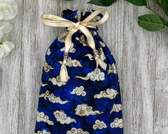 Clouds Tarot Bag/ Custom Tarot Bag/ Keepsake Bag / Drawstring Bag / Oracle Bag / Jewelry Bag / Crystal Bag / Gift Bag / Tarot Pouch