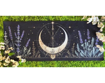 Moon Altar Cloth, Table Runner, Tarot Cloth, Altar Decor, Divination Cloth, Wall Hanging, Spiritual Decor, Dice Mat, Centerpiece