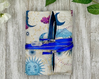 Reversible Silk Lined Tarot Wrap/ Celestial Tarot Wrap / Tarot Supplies / Tarot Deck Storage / Tarot Cloth / Tarot Supplies / Altar