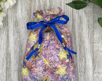 Stars Tarot Bag/ Custom Tarot Pouch/ Keepsake Bag / Drawstring Pouch / Oracle Bag / Jewelry Bag / Crystal Bag / Gift Bag / Tarot Pouch