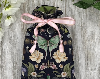 Bolsa de tarot con forro de seda / Bolsa de tarot personalizada / Bolsa de recuerdo / Bolsa con cordón / Bolsa de oráculo / Bolsa de cristal / Bolsa de regalo / Bolsa de tarot / Bolsa de cosméticos