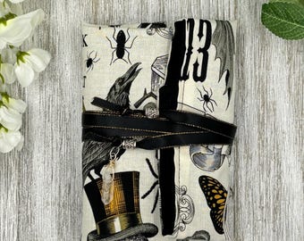 Reversible Cotton Lined Tarot Wrap/ HalloweenTarot Wrap / Tarot Supplies / Tarot Deck Storage / Tarot Cloth / Tarot Supplies / Altar