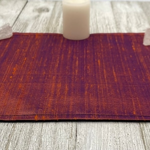 Silk MINI Altar Cloth - Reddish Orange, Traveling Altar Cloth, Portable Altar Cloth, Small Spaces Altar, Home Office Altar
