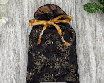 Silk Lined Tarot Bag/ Custom Tarot bag/ Keepsake Bag / Drawstring Bag / Oracle Bag / Crystal Bag / Gift Bag / Tarot Pouch / Cosmetic Bag