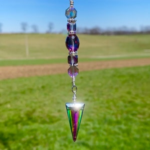 Triangle Car Charm / Suncatcher, Widow Suncatcher, Mirror Accessory