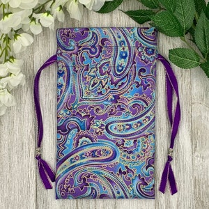 Bolsa de tarot de filigrana morada / Bolsa de tarot personalizada / Bolsa de recuerdo / Bolsa con cordón / Bolsa de oráculo / Bolsa de cristal / Bolsa de tarot / Bolsa de cosméticos