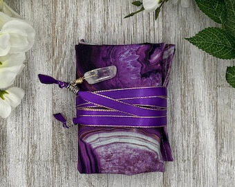 Envoltura de tarot MINI forrada de seda / Bolsa para mala / Envoltura de tarot / Artículos de tarot / Almacenamiento de barajas de tarot / Tela de tarot / Artículos de tarot / Bolsa de péndulo