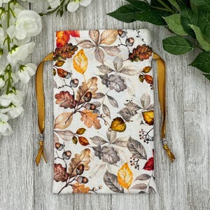 Leaves Tarot Bag/ Custom Tarot bag/ Keepsake Bag / Drawstring Bag / Oracle Bag / Crystal Bag / Gift Bag / Tarot Pouch / Cosmetic Bag