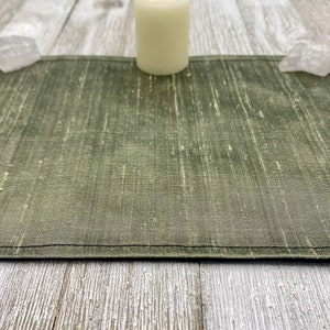 Silk MINI Altar Cloth - Sage Green, Traveling Altar Cloth, Portable Altar Cloth, Small Spaces Altar, Home Office Altar