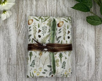 Reversible Cotton Lined Tarot Wrap/ Plants Tarot Wrap / Tarot Supplies / Tarot Deck Storage / Tarot Cloth / Tarot Supplies / Altar