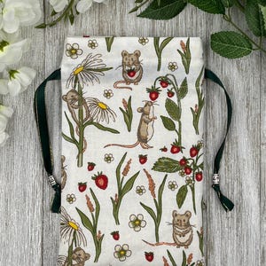 Mice Tarot Bag/ Custom Tarot Pouch/ Keepsake Bag / Drawstring Bag / Oracle Bag / Crystal Bag / Tarot Pouch / Cosmetic Bag