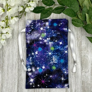 Space Tarot Bag/ Custom Tarot Bag/ Keepsake Bag / Drawstring Bag / Oracle Bag / Jewelry Bag / Crystal Bag / Gift Bag / Tarot Pouch