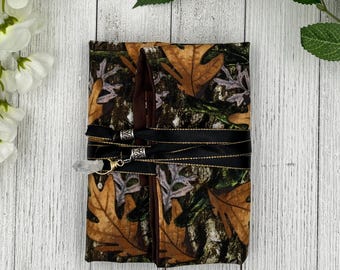 Reversible Cotton Lined Tarot Wrap/ Leaves Tarot Wrap / Tarot Supplies / Tarot Deck Storage / Tarot Cloth / Tarot Supplies / Altar