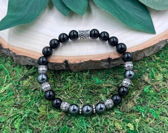 Grounding Crystal Bracelet, Hematite Bracelet, Stretch Bracelet, Gemstone Bracelet, Stretchy Crystal Bracelet, Gift, Elastic Bracelet