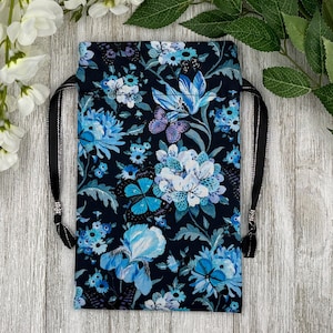 Floral Butterfly Tarot Bag/ Custom Tarot Pouch/ Keepsake Bag / Drawstring Bag / Oracle Bag / Crystal Bag / Tarot Pouch / Cosmetic Bag