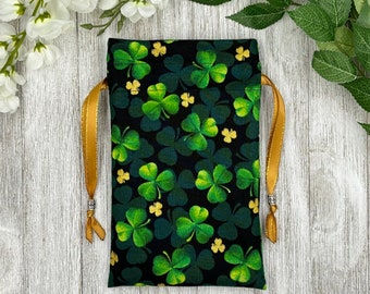 Clover Tarot Bag/ Keepsake Bag / Drawstring Bag / Oracle Bag / Jewelry Bag / Crystal Bag / Gift Bag / Tarot Pouch