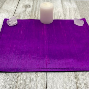 Silk MINI Altar Cloth - Magenta, Traveling Altar Cloth, Portable Altar Cloth, Small Spaces Altar, Home Office Altar