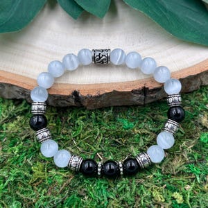 Clearing /Protection Crystal Bracelet, Tourmaline Bracelet, Stretch Bracelet, Gemstone Bracelet, Stretchy Crystal Bracelet, Healing Bracelet