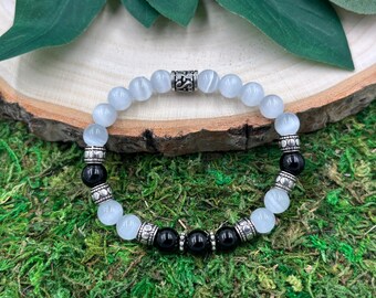 Clearing /Protection Crystal Bracelet, Tourmaline Bracelet, Stretch Bracelet, Gemstone Bracelet, Stretchy Crystal Bracelet, Healing Bracelet