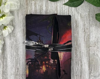 Reversible Cotton Lined Tarot Wrap/ Dragons Tarot Wrap / Tarot Supplies / Tarot Deck Storage / Tarot Cloth / Tarot Supplies / Altar