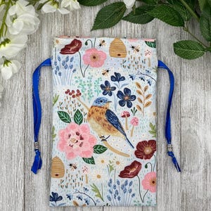 Bird Tarot Bag/ Custom Tarot bag/ Keepsake Bag / Drawstring Bag / Oracle Bag / Crystal Bag / Gift Bag / Tarot Pouch / Cosmetic Bag