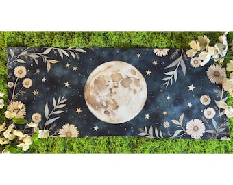 Mantel de altar lunar, camino de mesa, mantel de tarot, decoración de altar, mantel de adivinación, tapiz, decoración espiritual, tapete de dados, centro de mesa