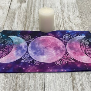 MINI Altar Cloth - Triple Moon, Traveling Altar Cloth, Portable Altar Cloth, Small Spaces Altar, Home Office Altar