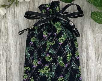 Herbal VineTarot Bag/ Custom Tarot Pouch/ Keepsake Bag / Drawstring Bag / Oracle Bag / Crystal Bag / Tarot Pouch / Cosmetic Bag