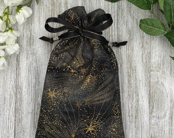 Shooting Star Tarot Bag/ Custom Tarot Pouch/ Keepsake Bag / Drawstring Bag / Oracle Bag / Crystal Bag / Tarot Pouch / Cosmetic Bag
