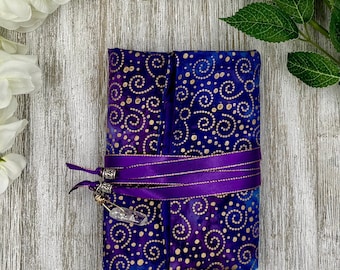 Reversible Silk Lined Tarot Wrap / Tarot Wrap / Tarot Supplies / Tarot Deck Storage / Tarot Cloth / Tarot Supplies / Altar