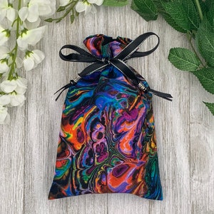 Oil Spill Tarot Bag/ Custom Tarot Pouch/ Keepsake Bag / Drawstring Bag / Oracle Bag / Crystal Bag / Tarot Pouch / Cosmetic Bag