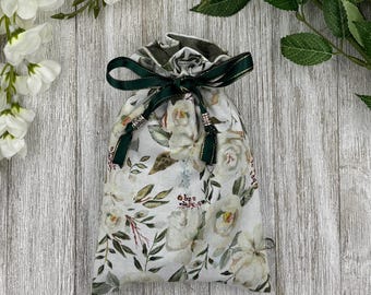Silk Lined Tarot Bag/ Custom Tarot bag/ Keepsake Bag / Drawstring Bag / Oracle Bag / Crystal Bag / Gift Bag / Tarot Pouch / Cosmetic Bag