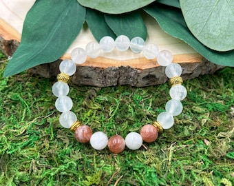 Uplifting Crystal Bracelet, Crystal Bracelet, Stretch Bracelet, Gemstone Bracelet, Stretchy Crystal Bracelet, Healing Bracelet