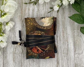 Envoltura de tarot MINI forrada de seda / Bolsa para mala / Envoltura de tarot / Artículos de tarot / Almacenamiento de barajas de tarot / Tela de tarot / Artículos de tarot / Bolsa de péndulo