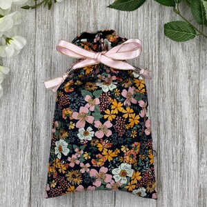 70&#39;s Floral Tarot Bag/ Custom Tarot Pouch/ Keepsake Bag / Drawstring Bag / Oracle Bag / Crystal Bag / Tarot Pouch / Cosmetic Bag