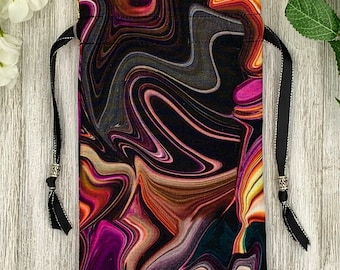 Colorful Tarot Bag/ Custom Tarot Pouch/ Keepsake Bag / Drawstring Bag / Oracle Bag / Crystal Bag / Tarot Pouch / Cosmetic Bag
