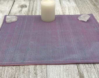 Silk MINI Altar Cloth - Light Blue, Traveling Altar Cloth, Portable Altar Cloth, Small Spaces Altar, Home Office Altar