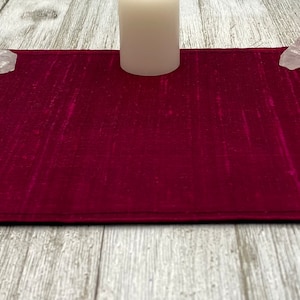 Silk MINI Altar Cloth - Red, Traveling Altar Cloth, Portable Altar Cloth, Small Spaces Altar, Home Office Altar