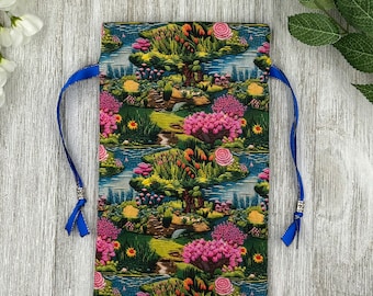 Serene Tarot Bag/ Custom Tarot Pouch/ Keepsake Bag / Drawstring Bag / Oracle Bag / Crystal Bag / Tarot Pouch / Cosmetic Bag