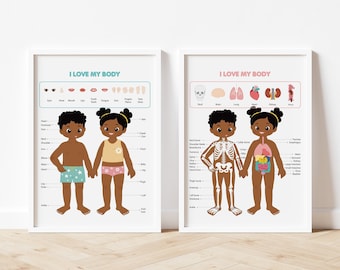 Body Poster Set  | Educational Poster | Nursery Wall Art | Home School | Nursery Room | Kids Wall Art | Montessori | Kids Room Decor