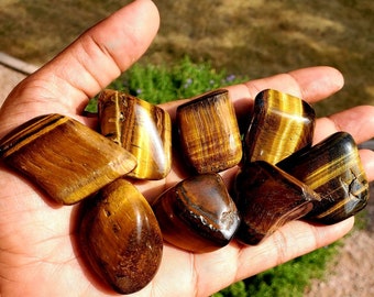 Tigers Eye Polished Tumbled Stones- Courage Motivation, Determination
