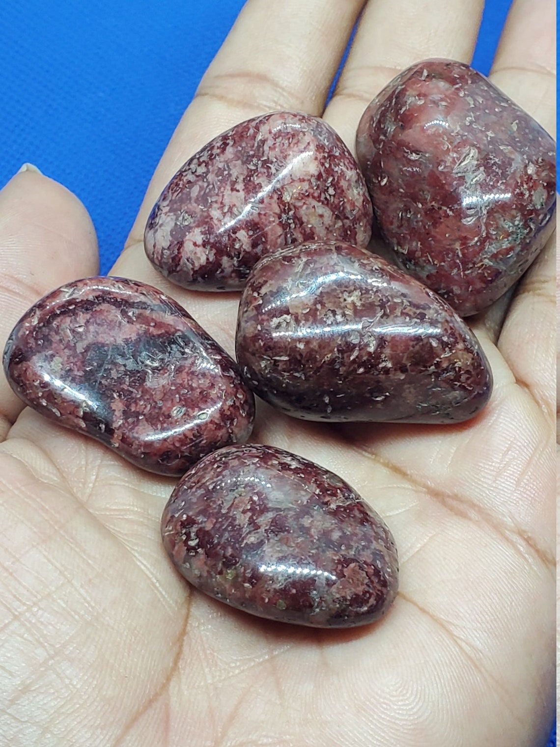 Red Wine Quartz Tumbled Stones Etsy