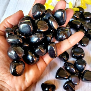 XL/Large Premium Jet Tumbles - Rounded-Protection, Manifestation, Attract Knowledge, Finding Career, Restoring Balance
