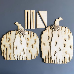 Grunge Pumpkin Wood Craft Kit