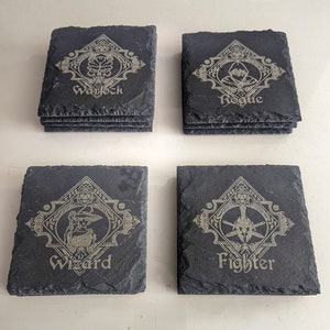 Dungeons and Dragons Class Square Coasters